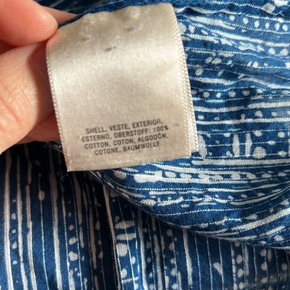 Anthropologie Maeve Blue Orchid Island Short Sleeve Boho Blouse Top Cotton 0 - Picture 9 of 10
